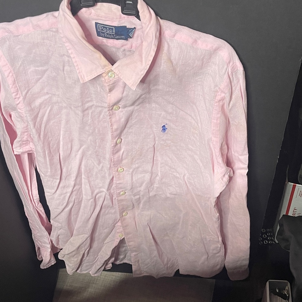 Polo by Ralph Lauren Light Pink Casual Shirt-100% Linen